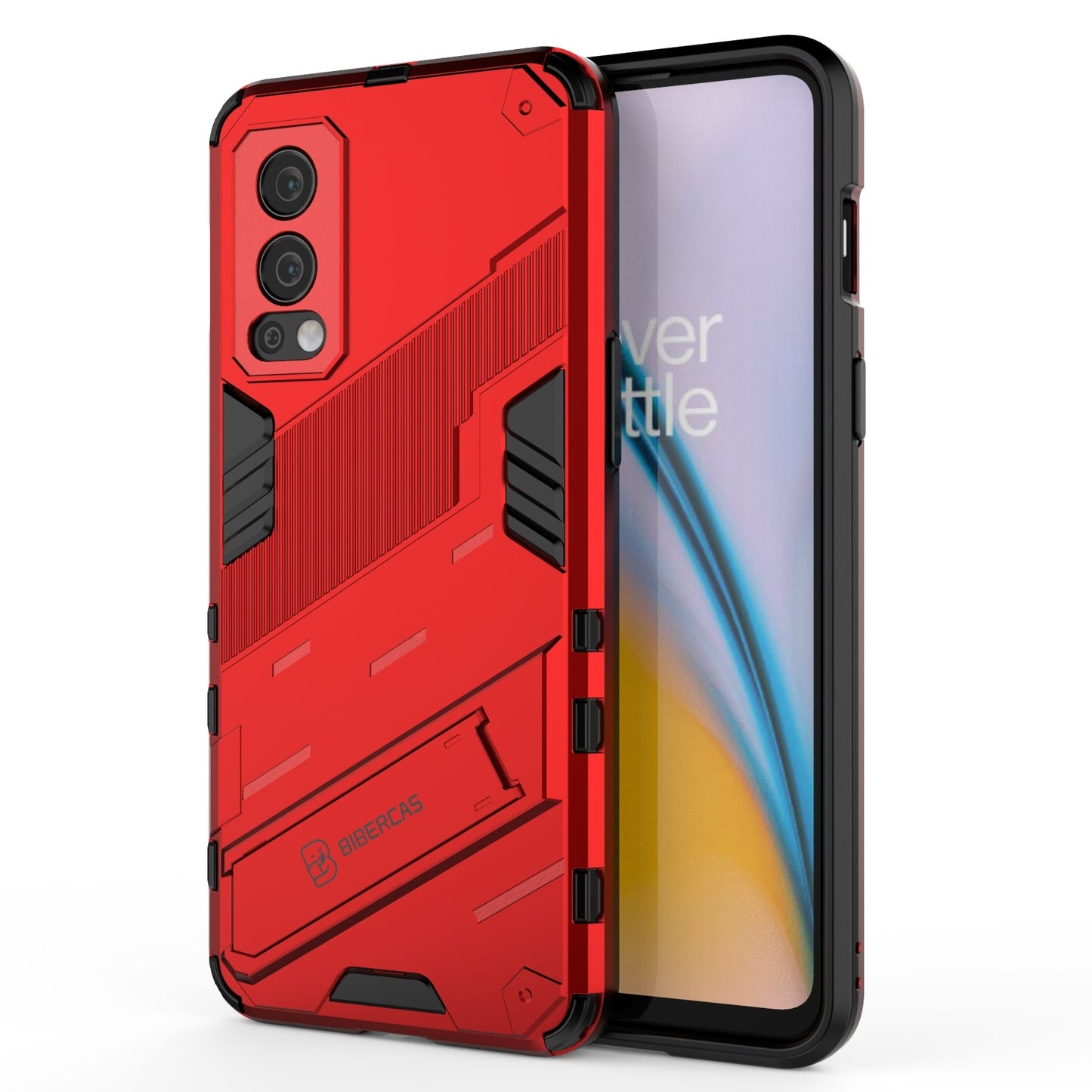 OnePlus Nord 2 5G Shockproof Phone Case - Punk Armor 2-in-1 PC + TPU with Invisible Holder