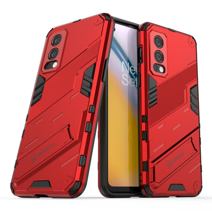 OnePlus Nord 2 5G Shockproof Phone Case - Punk Armor 2-in-1 PC + TPU with Invisible Holder