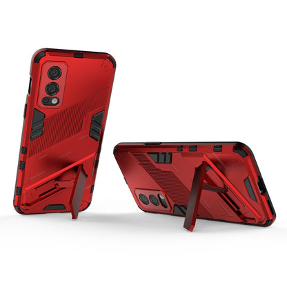 OnePlus Nord 2 5G Shockproof Phone Case - Punk Armor 2-in-1 PC + TPU with Invisible Holder