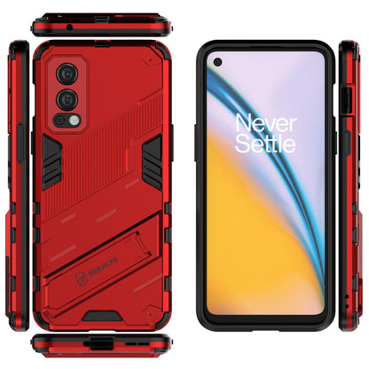 OnePlus Nord 2 5G Shockproof Phone Case - Punk Armor 2-in-1 PC + TPU with Invisible Holder