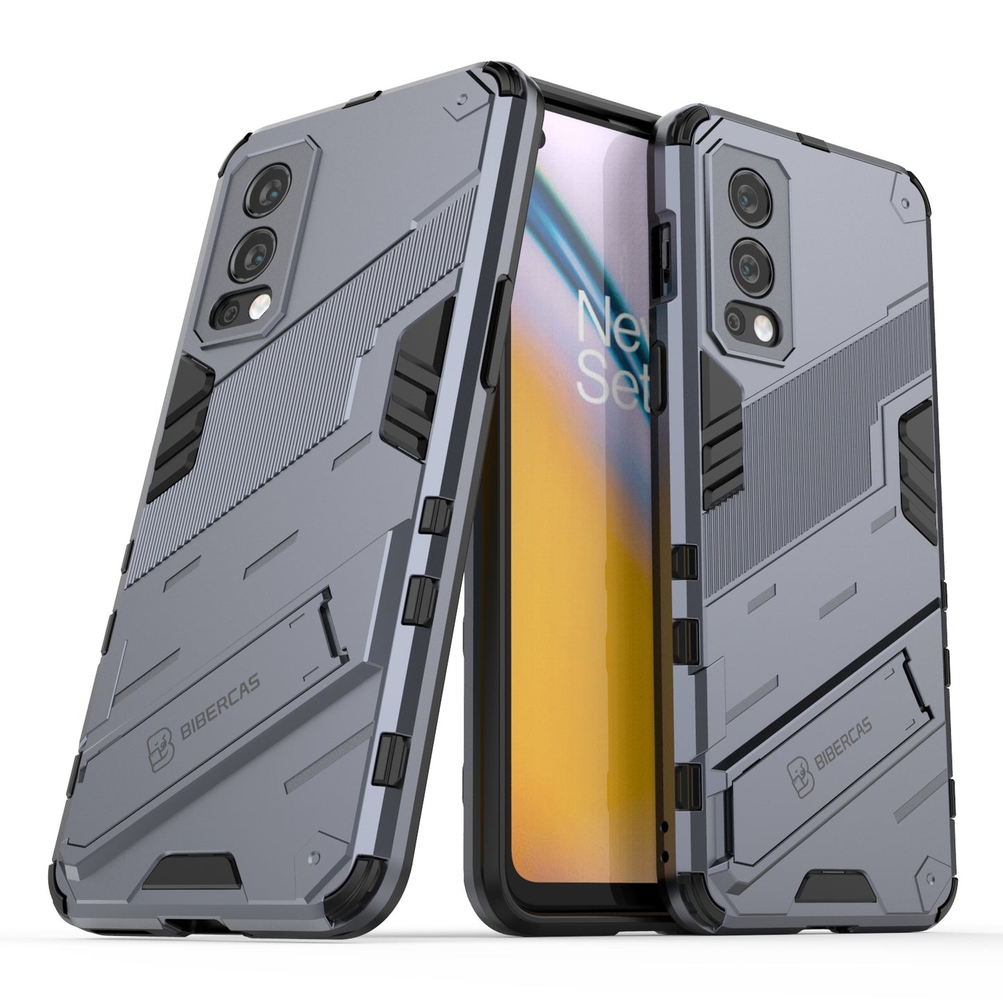 OnePlus Nord 2 5G Shockproof Phone Case - Punk Armor 2-in-1 PC + TPU with Invisible Holder