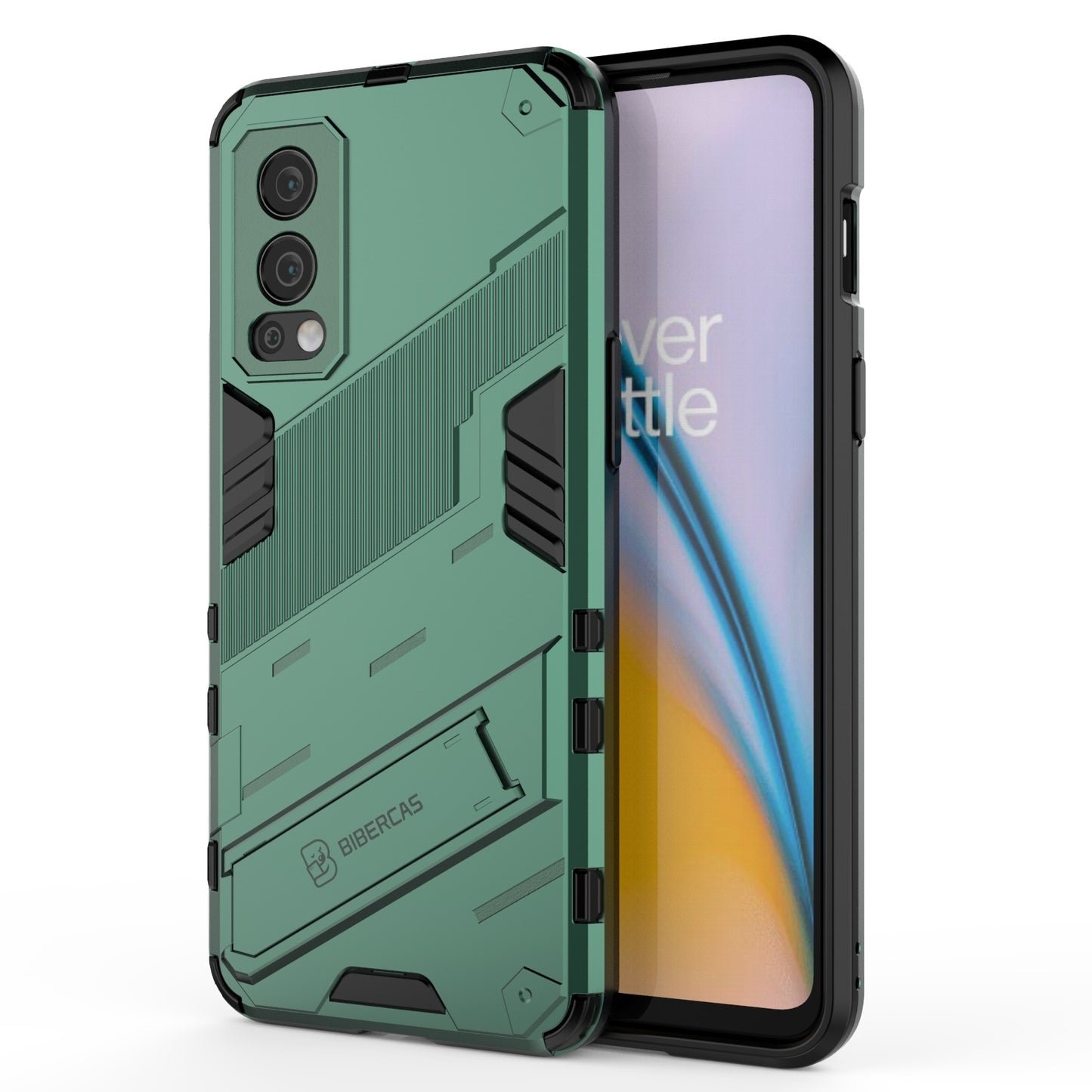 OnePlus Nord 2 5G Shockproof Phone Case - Punk Armor 2-in-1 PC + TPU with Invisible Holder