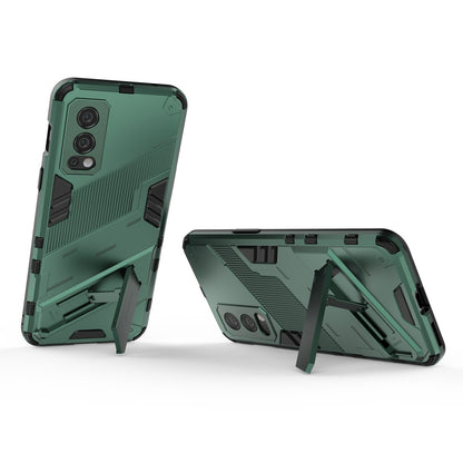 OnePlus Nord 2 5G Shockproof Phone Case - Punk Armor 2-in-1 PC + TPU with Invisible Holder
