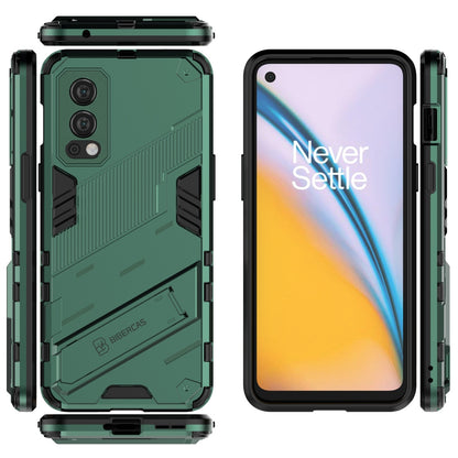 OnePlus Nord 2 5G Shockproof Phone Case - Punk Armor 2-in-1 PC + TPU with Invisible Holder