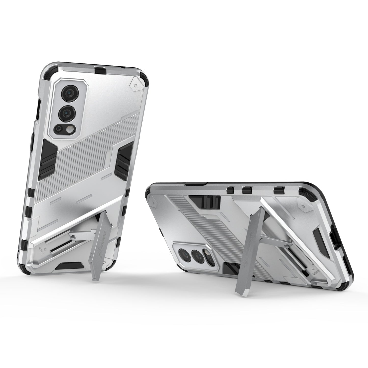 OnePlus Nord 2 5G Shockproof Phone Case - Punk Armor 2-in-1 PC + TPU with Invisible Holder