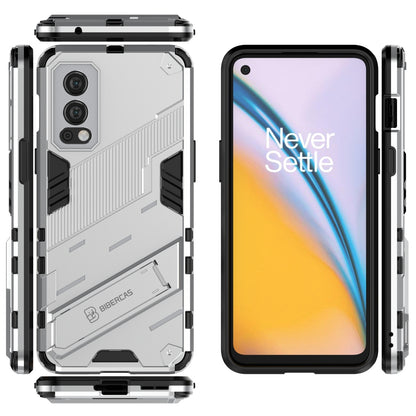 OnePlus Nord 2 5G Shockproof Phone Case - Punk Armor 2-in-1 PC + TPU with Invisible Holder