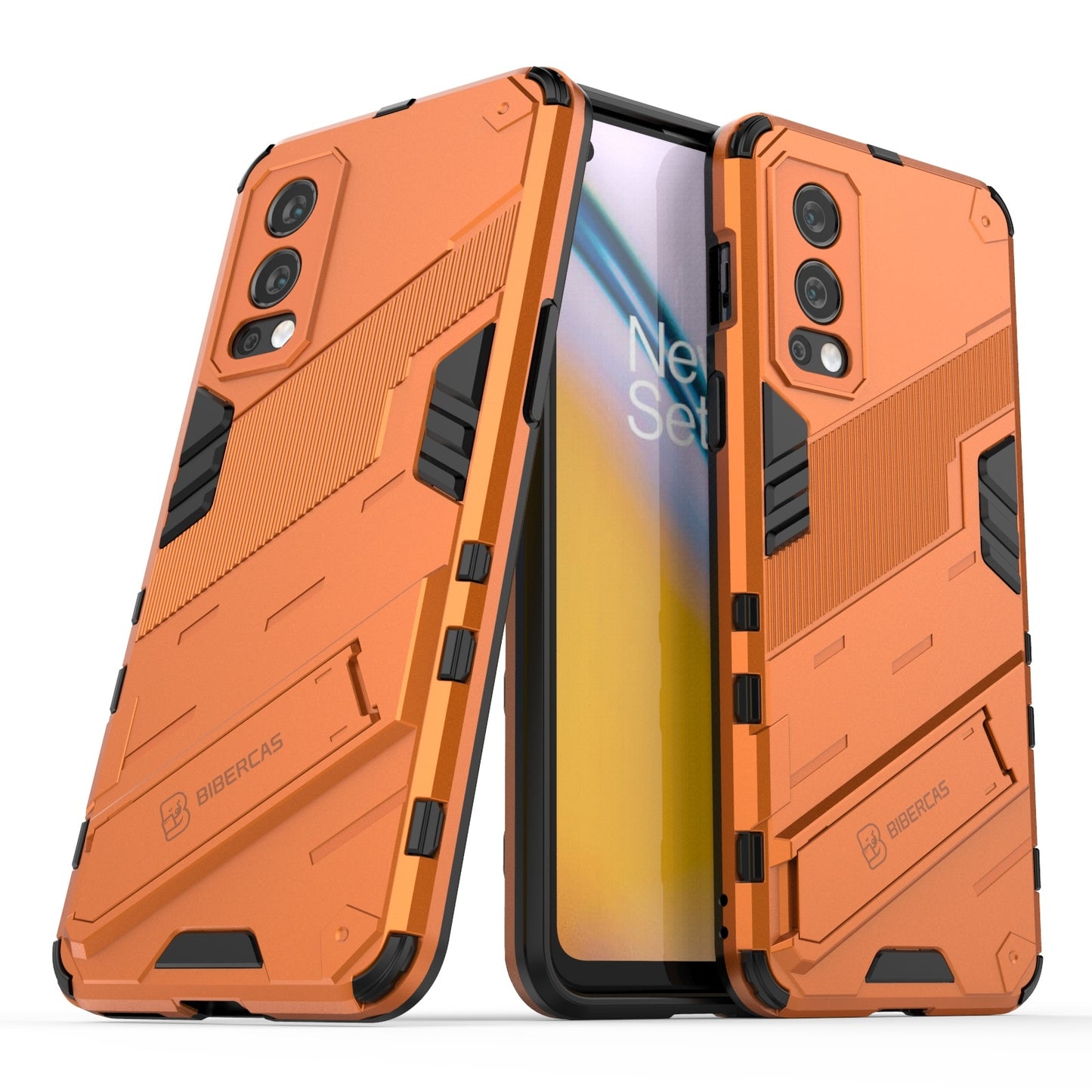 OnePlus Nord 2 5G Shockproof Phone Case - Punk Armor 2-in-1 PC + TPU with Invisible Holder