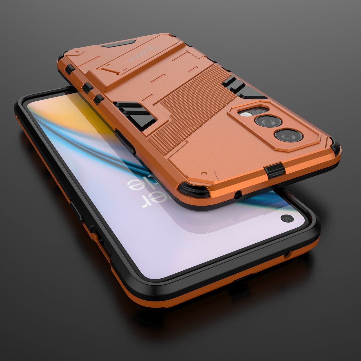 OnePlus Nord 2 5G Shockproof Phone Case - Punk Armor 2-in-1 PC + TPU with Invisible Holder