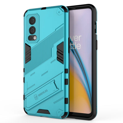OnePlus Nord 2 5G Shockproof Phone Case - Punk Armor 2-in-1 PC + TPU with Invisible Holder