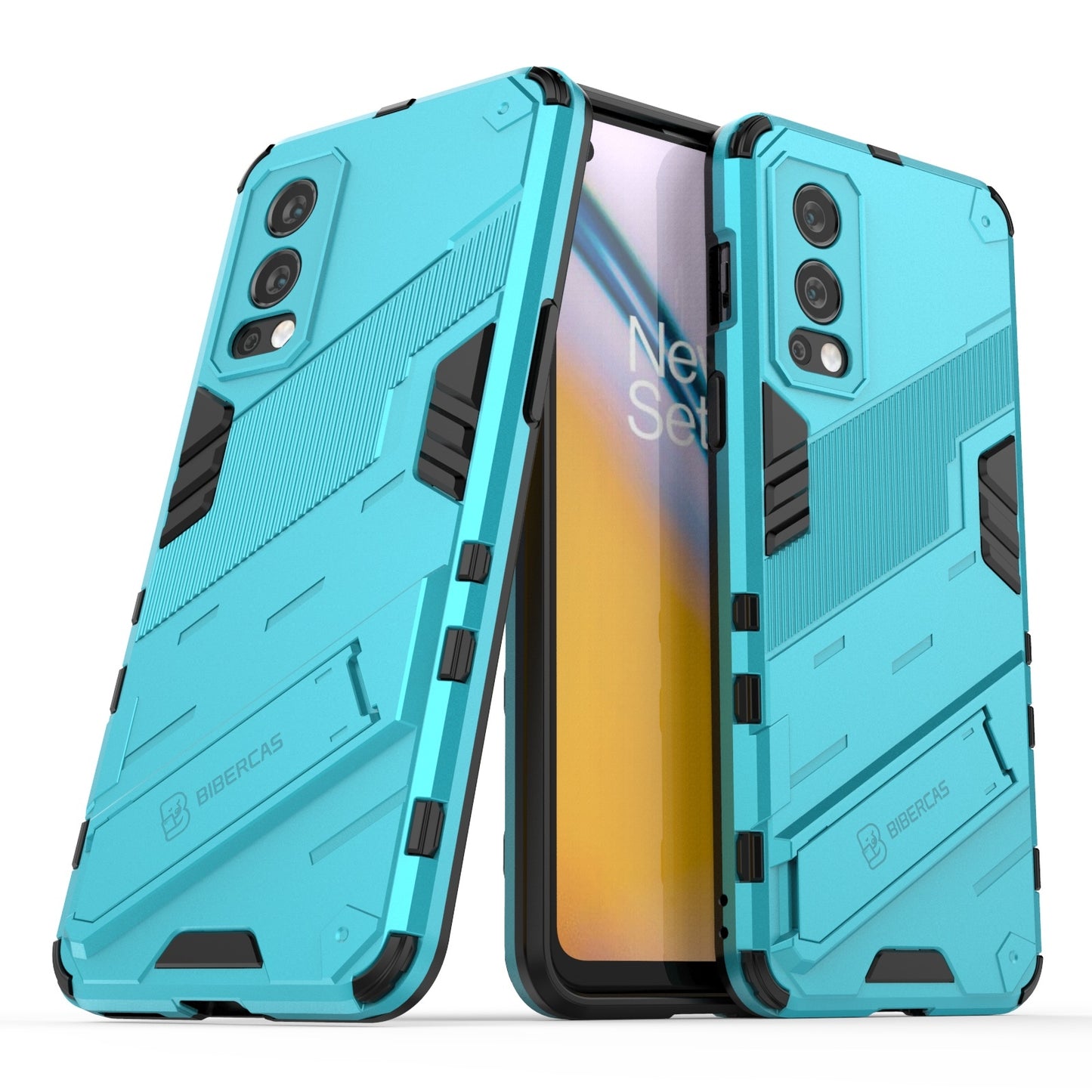 OnePlus Nord 2 5G Shockproof Phone Case - Punk Armor 2-in-1 PC + TPU with Invisible Holder