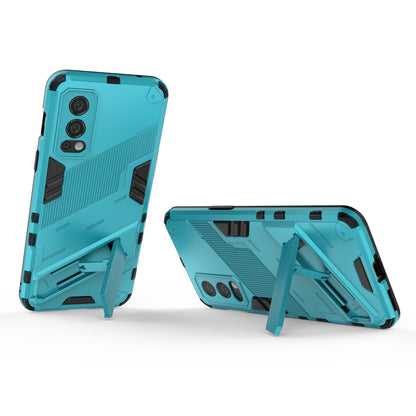 OnePlus Nord 2 5G Shockproof Phone Case - Punk Armor 2-in-1 PC + TPU with Invisible Holder