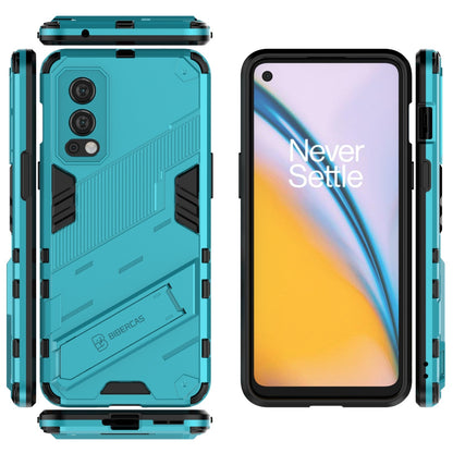 OnePlus Nord 2 5G Shockproof Phone Case - Punk Armor 2-in-1 PC + TPU with Invisible Holder