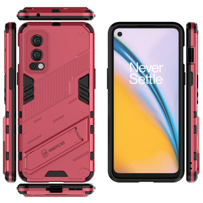 OnePlus Nord 2 5G Shockproof Phone Case - Punk Armor 2-in-1 PC + TPU with Invisible Holder