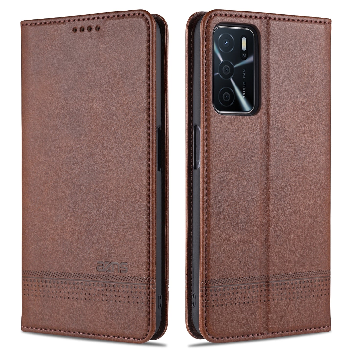 OPPO A16 Leather Wallet Case with Card Holder & Magnetic Closure