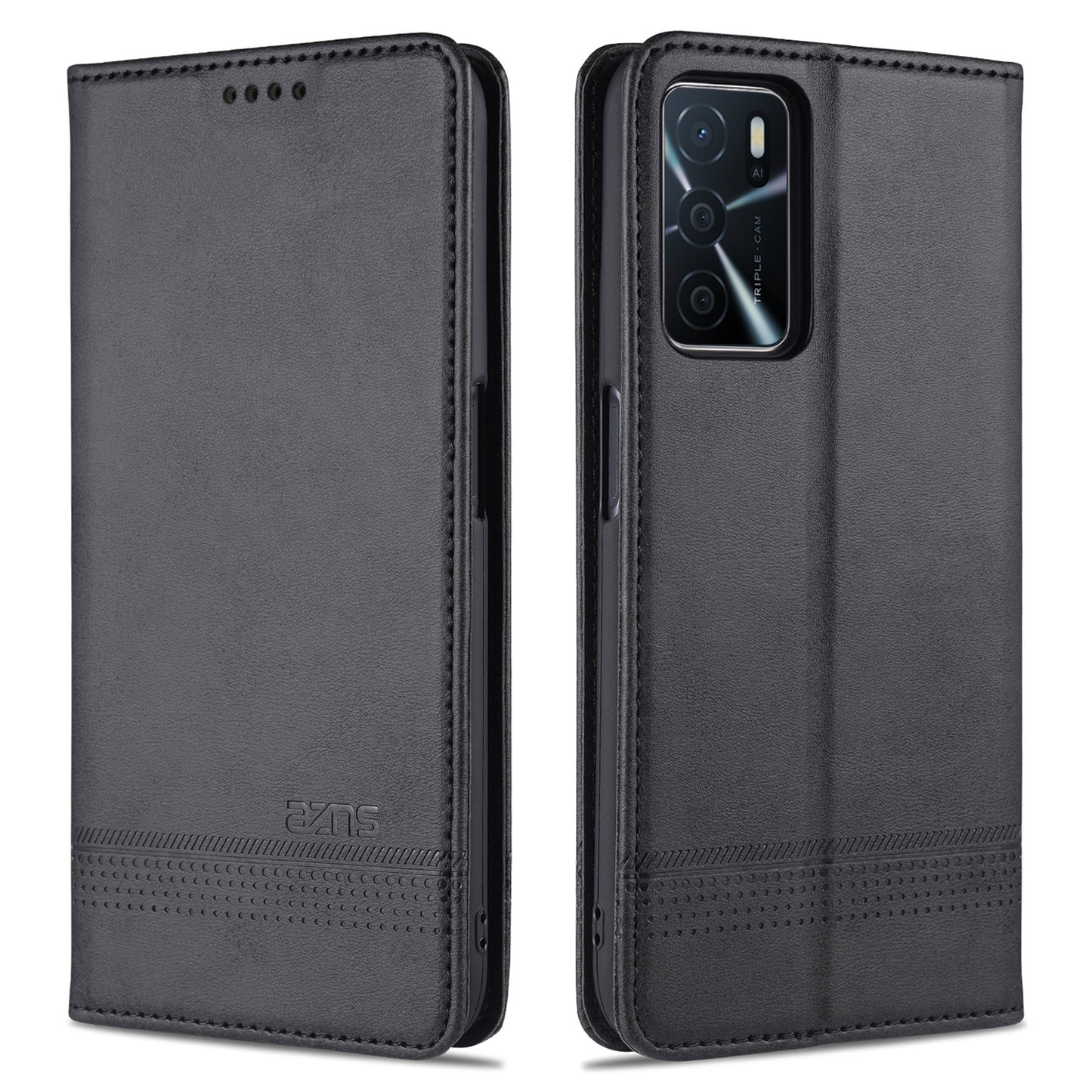 OPPO A16 Leather Wallet Case with Card Holder & Magnetic Closure