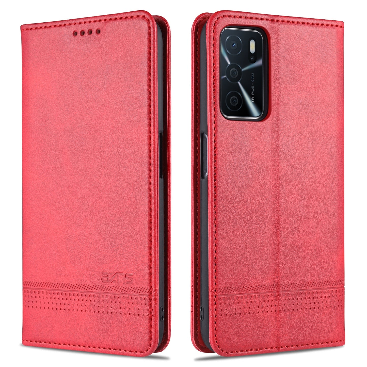 OPPO A16 Leather Wallet Case with Card Holder & Magnetic Closure