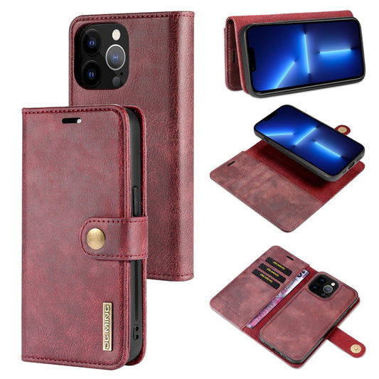 iPhone 13 Pro Leather Wallet Case - Detachable & Magnetic - Card Slots