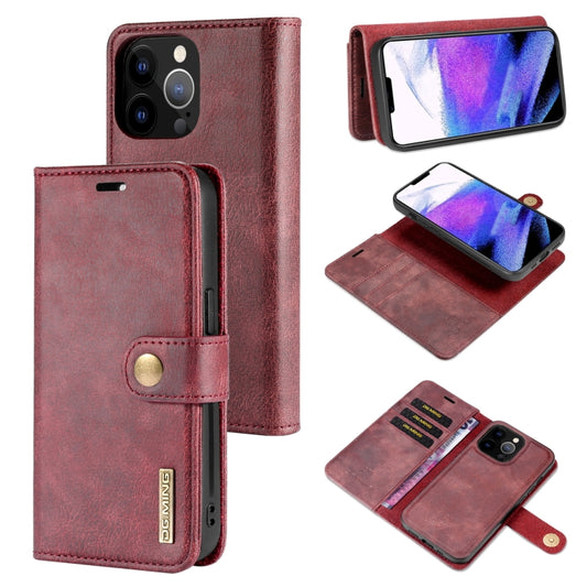 iPhone 13 Pro Max Leather Wallet Case - Detachable & Magnetic - Card Slots