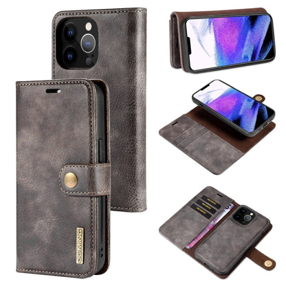 iPhone 13 Pro Max Leather Wallet Case - Detachable & Magnetic - Card Slots