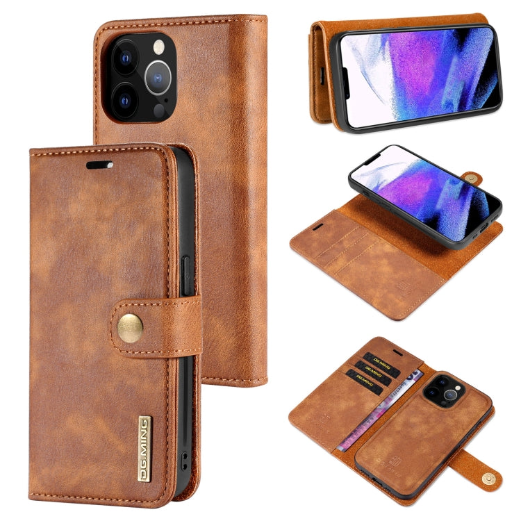 iPhone 13 Pro Max Leather Wallet Case - Detachable & Magnetic - Card Slots