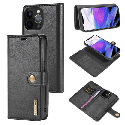 iPhone 13 Pro Max Leather Wallet Case - Detachable & Magnetic - Card Slots