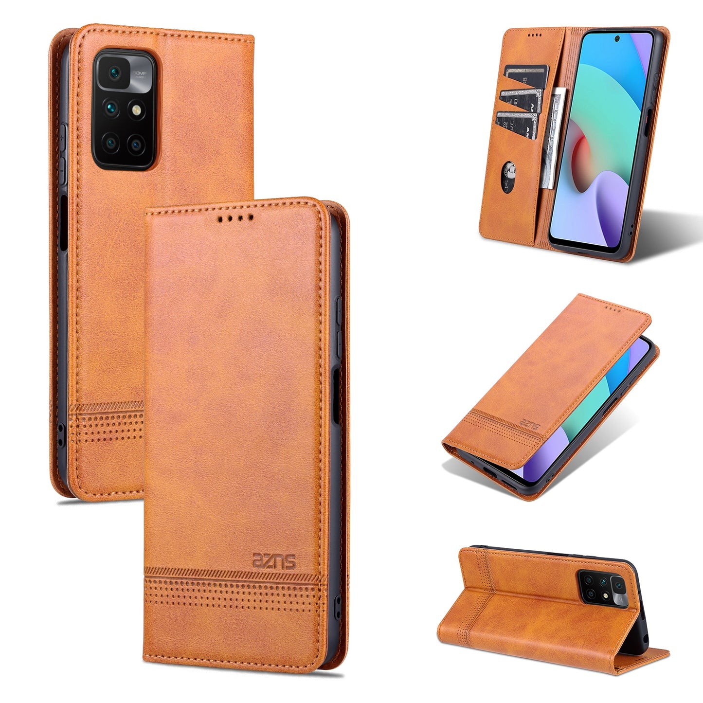 Xiaomi Redmi 10 Leather Wallet Case with Card Holder & Magnetic Closure