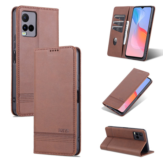 Vivo Y21/Y33S Leather Wallet Case with Card Holder & Magnetic Closure