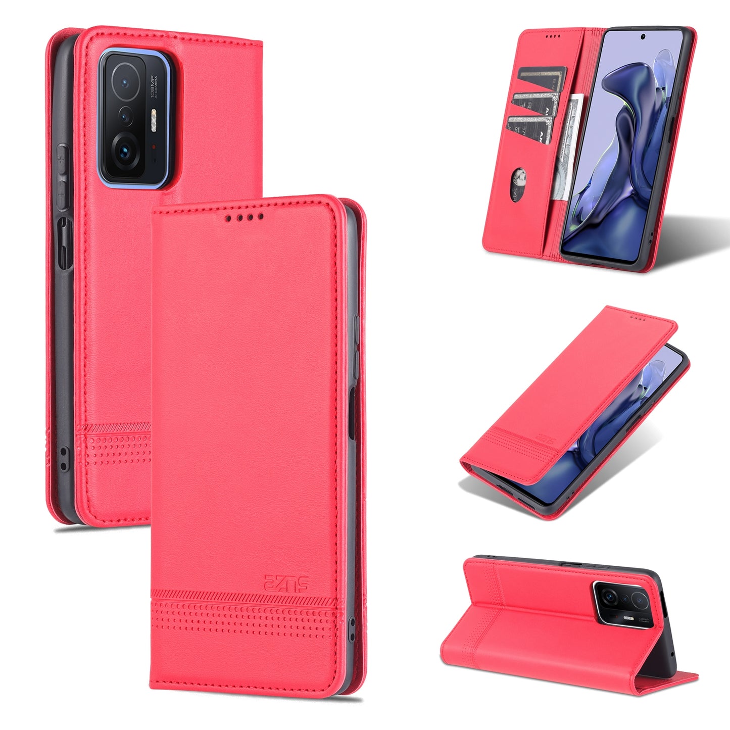 Xiaomi Mi 11T/11T Pro Leather Wallet Case with Card Holder & Magnetic Closure