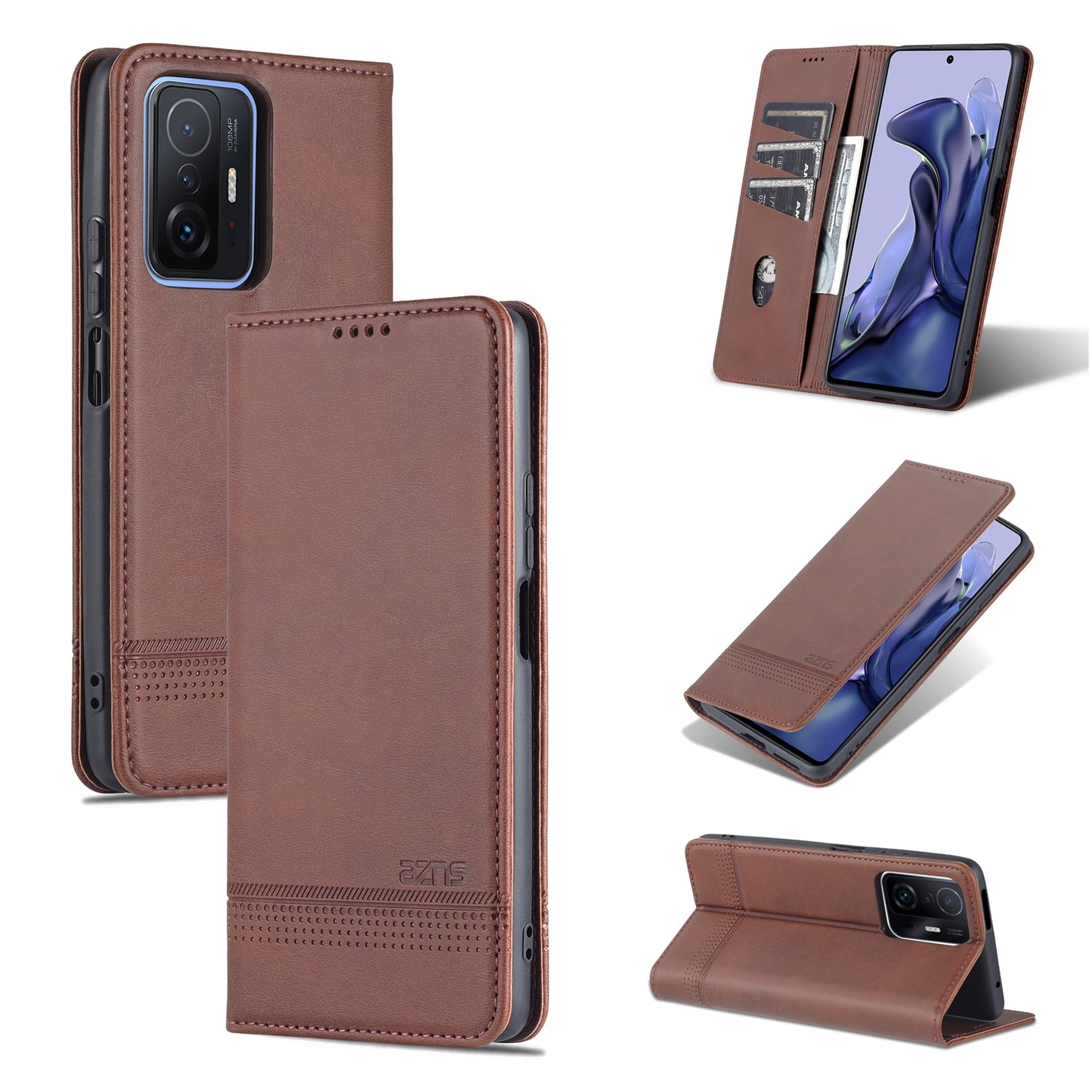 Xiaomi Mi 11T/11T Pro Leather Wallet Case with Card Holder & Magnetic Closure