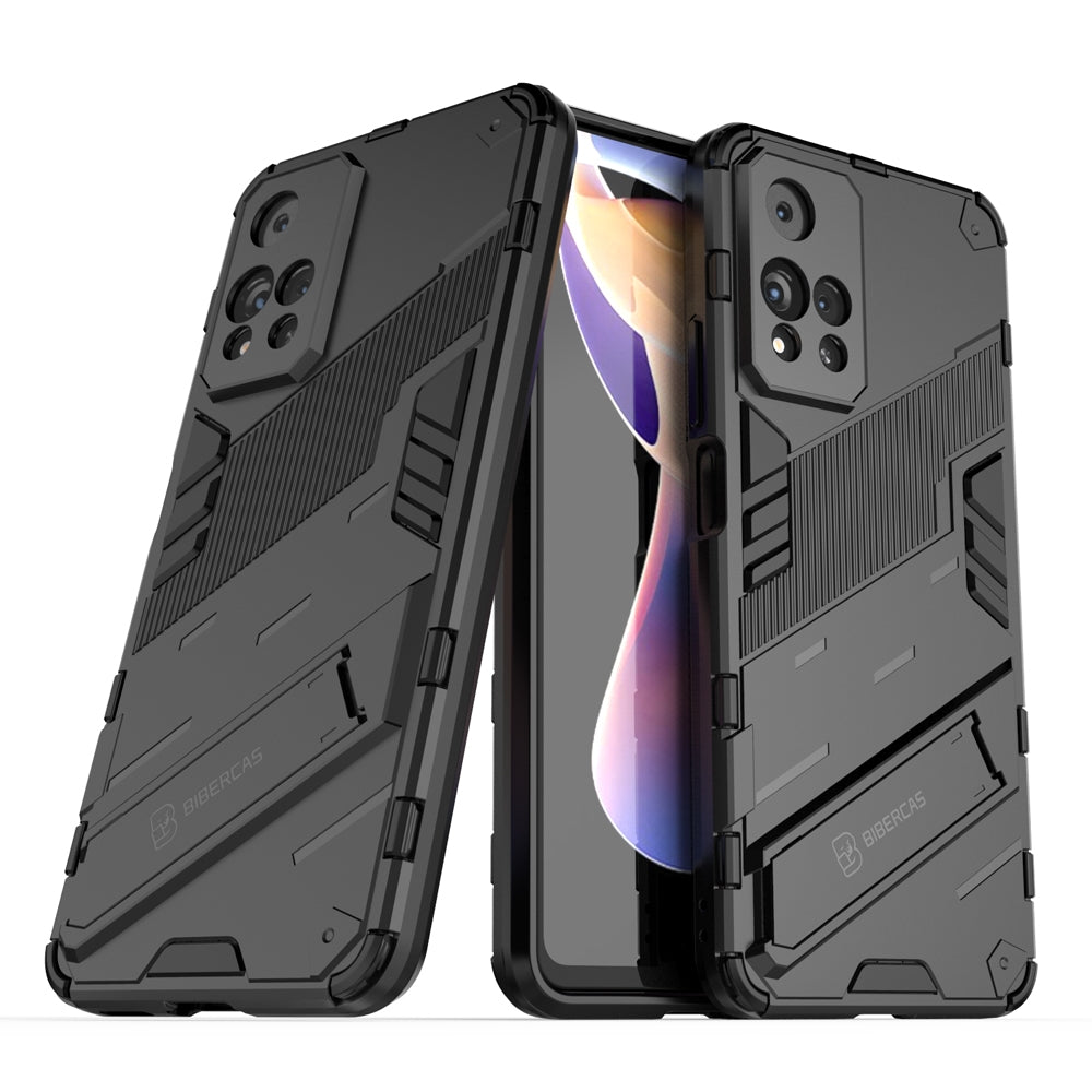 Xiaomi Redmi Note 11 Pro Shockproof Phone Case - Punk Armor 2-in-1 PC + TPU with Invisible Holder