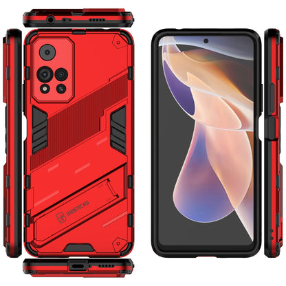 Xiaomi Redmi Note 11 Pro Shockproof Phone Case - Punk Armor 2-in-1 PC + TPU with Invisible Holder