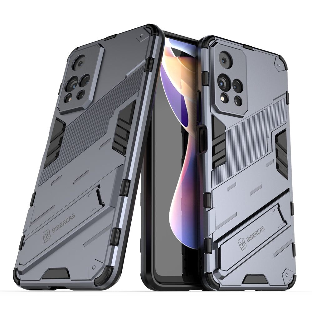 Xiaomi Redmi Note 11 Pro Shockproof Phone Case - Punk Armor 2-in-1 PC + TPU with Invisible Holder