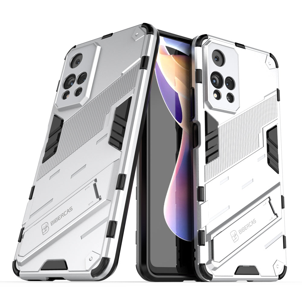 Xiaomi Redmi Note 11 Pro Shockproof Phone Case - Punk Armor 2-in-1 PC + TPU with Invisible Holder