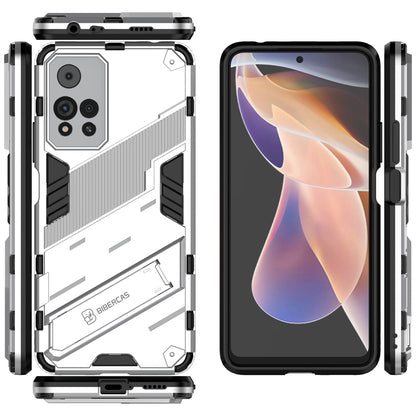 Xiaomi Redmi Note 11 Pro Shockproof Phone Case - Punk Armor 2-in-1 PC + TPU with Invisible Holder