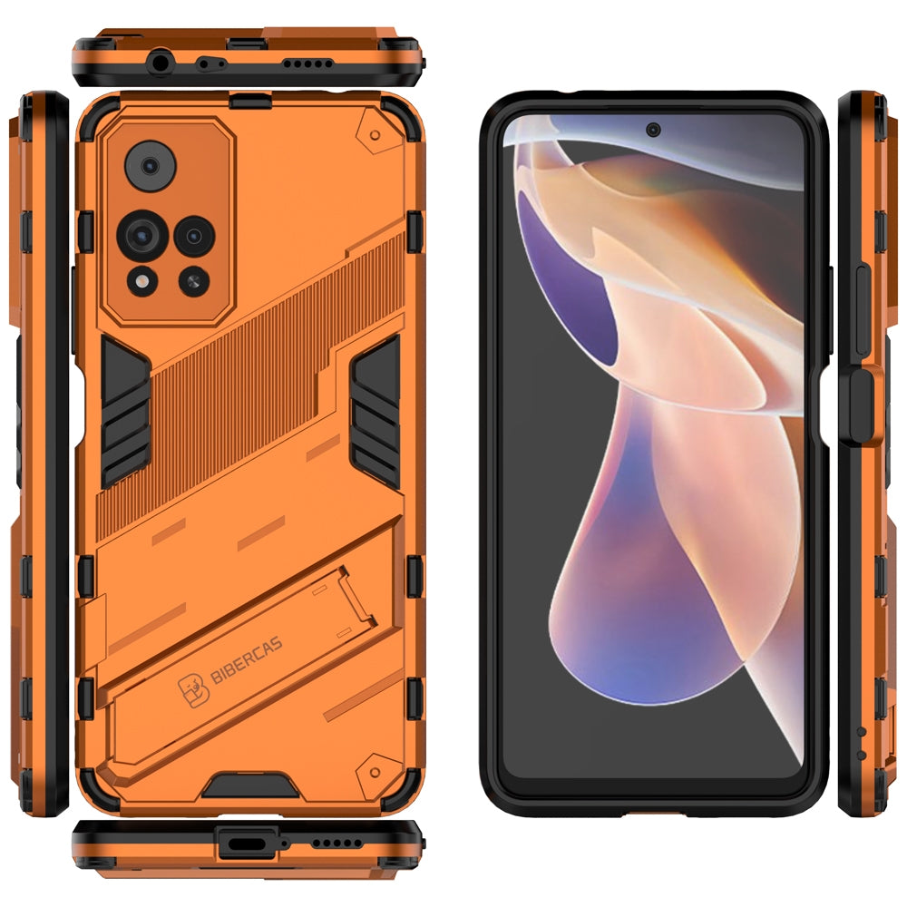 Xiaomi Redmi Note 11 Pro+ Shockproof Phone Case - Punk Armor 2-in-1 PC + TPU with Invisible Holder