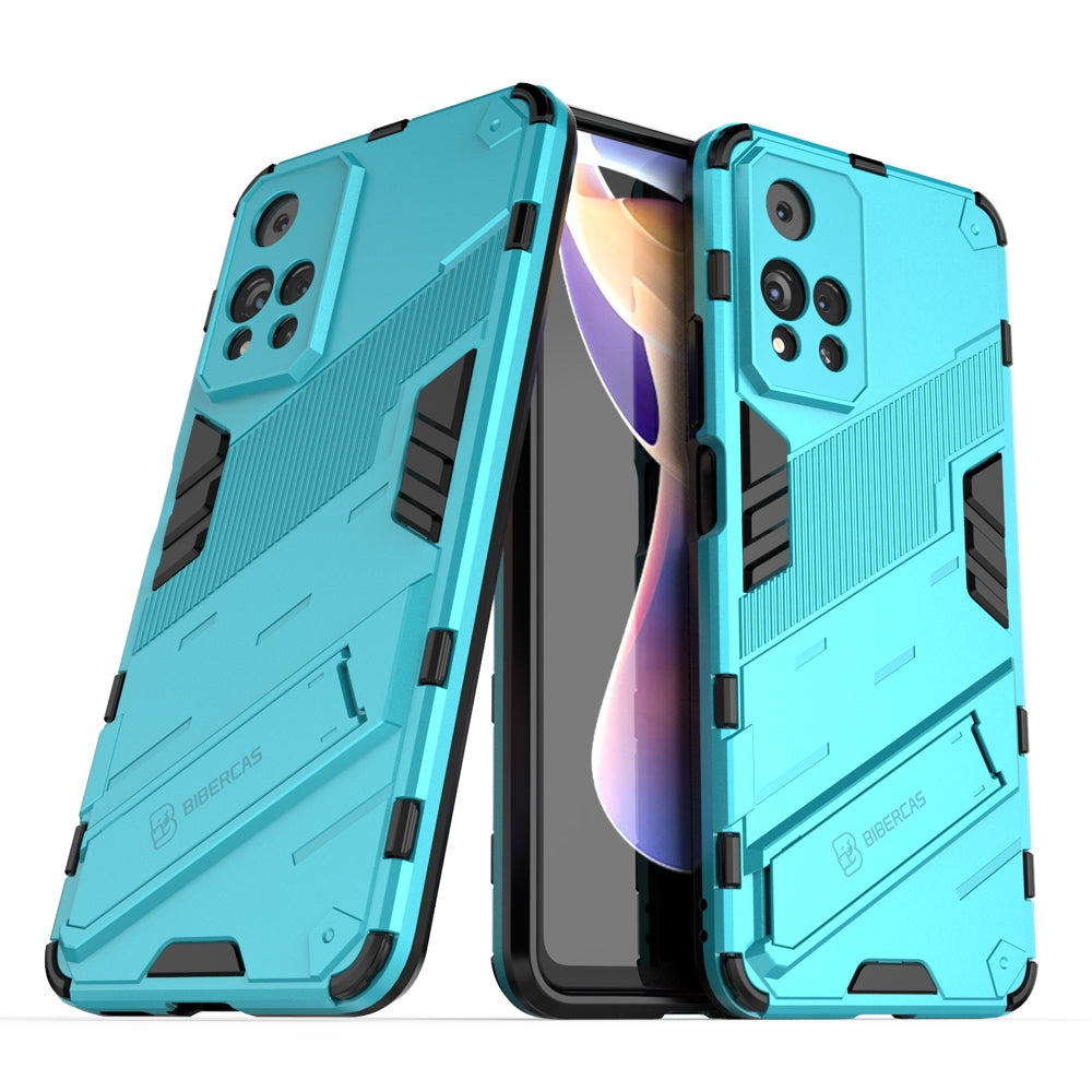 Xiaomi Redmi Note 11 Pro Shockproof Phone Case - Punk Armor 2-in-1 PC + TPU with Invisible Holder