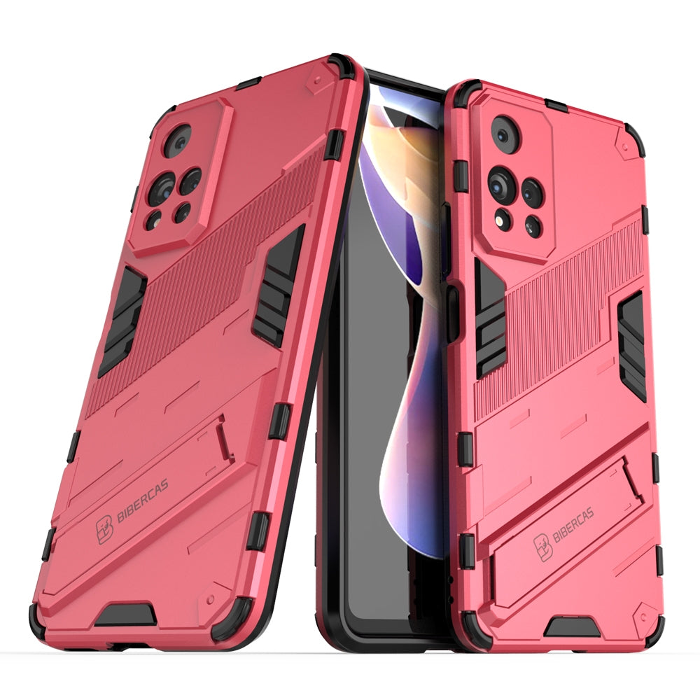 Xiaomi Redmi Note 11 Pro Shockproof Phone Case - Punk Armor 2-in-1 PC + TPU with Invisible Holder