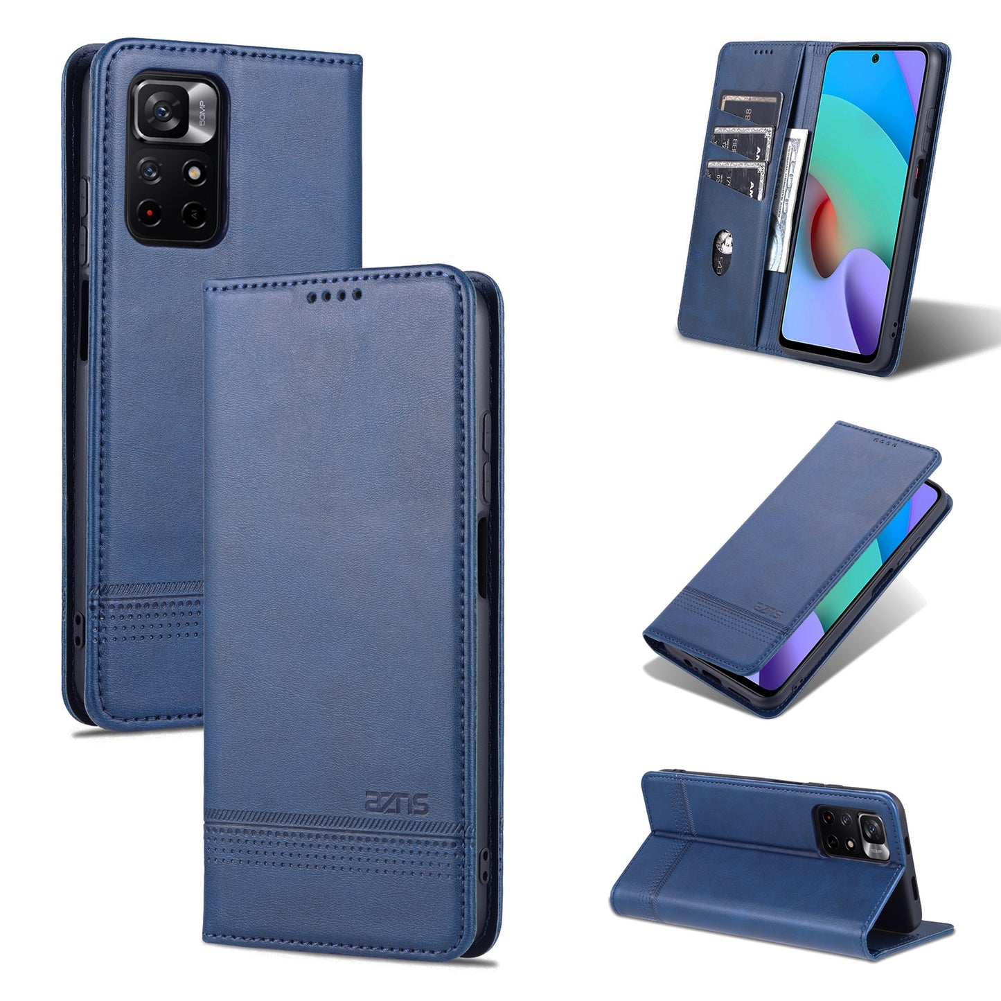 Xiaomi Redmi Note 11 Leather Wallet Case with Card Holder & Magnetic Closure