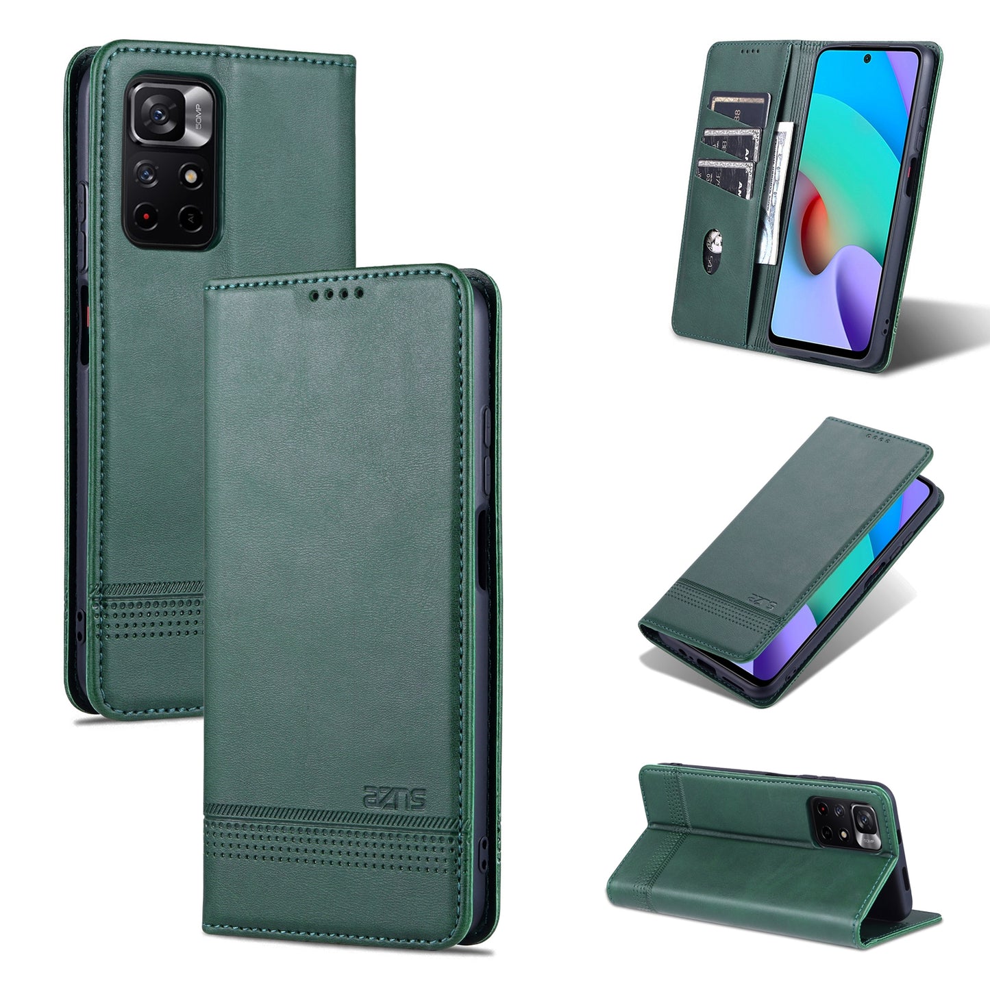 Xiaomi Redmi Note 11 Leather Wallet Case with Card Holder & Magnetic Closure