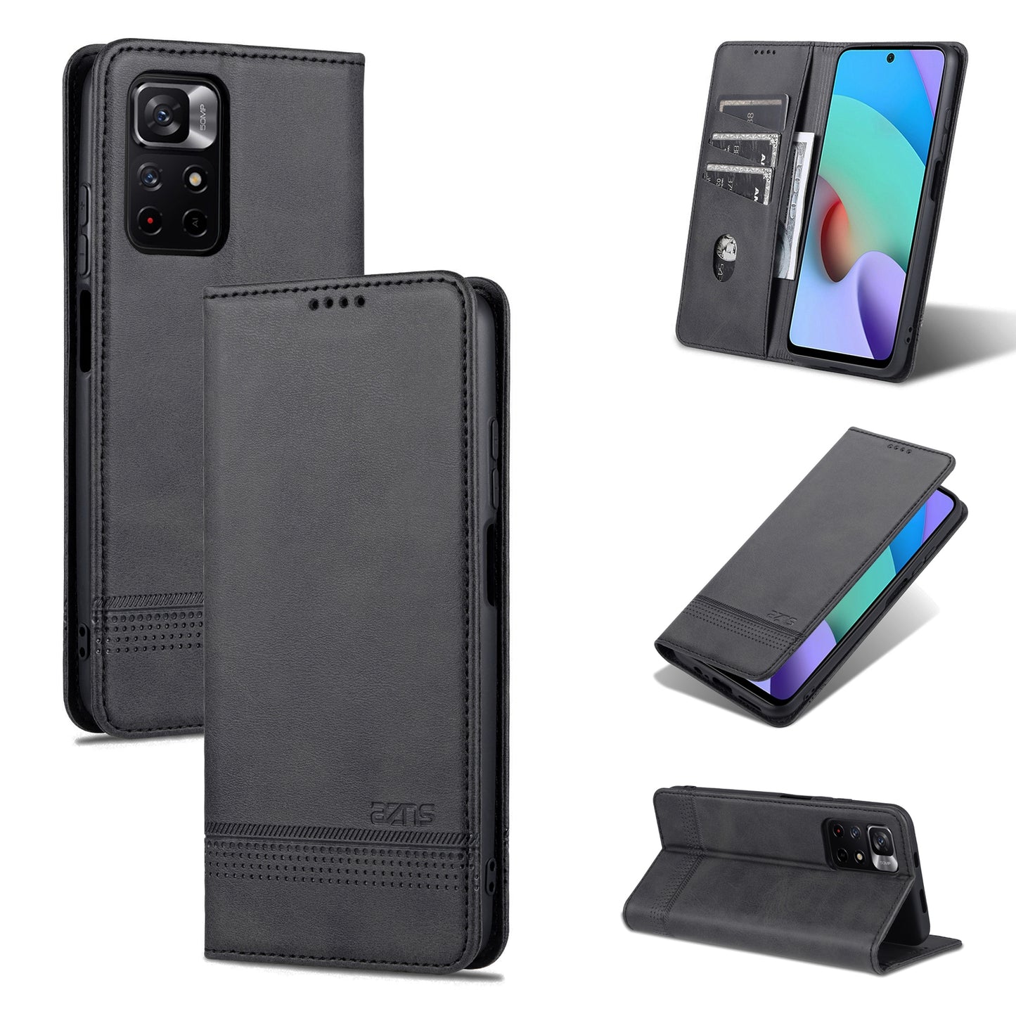 Xiaomi Redmi Note 11 Leather Wallet Case with Card Holder & Magnetic Closure