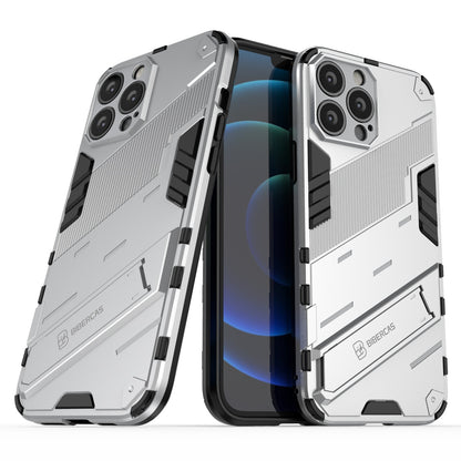 iPhone 13 Pro Shockproof Phone Case - Punk Armor 2-in-1 PC + TPU with Invisible Holder