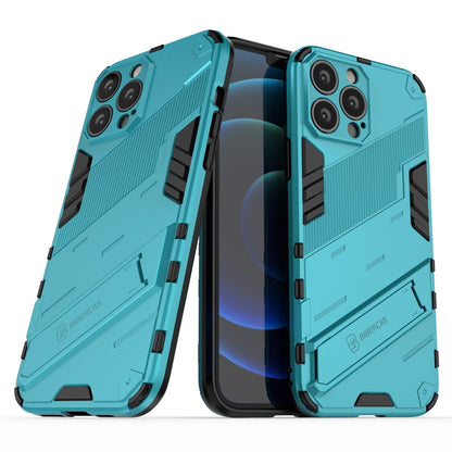 iPhone 13 Pro Shockproof Phone Case - Punk Armor 2-in-1 PC + TPU with Invisible Holder