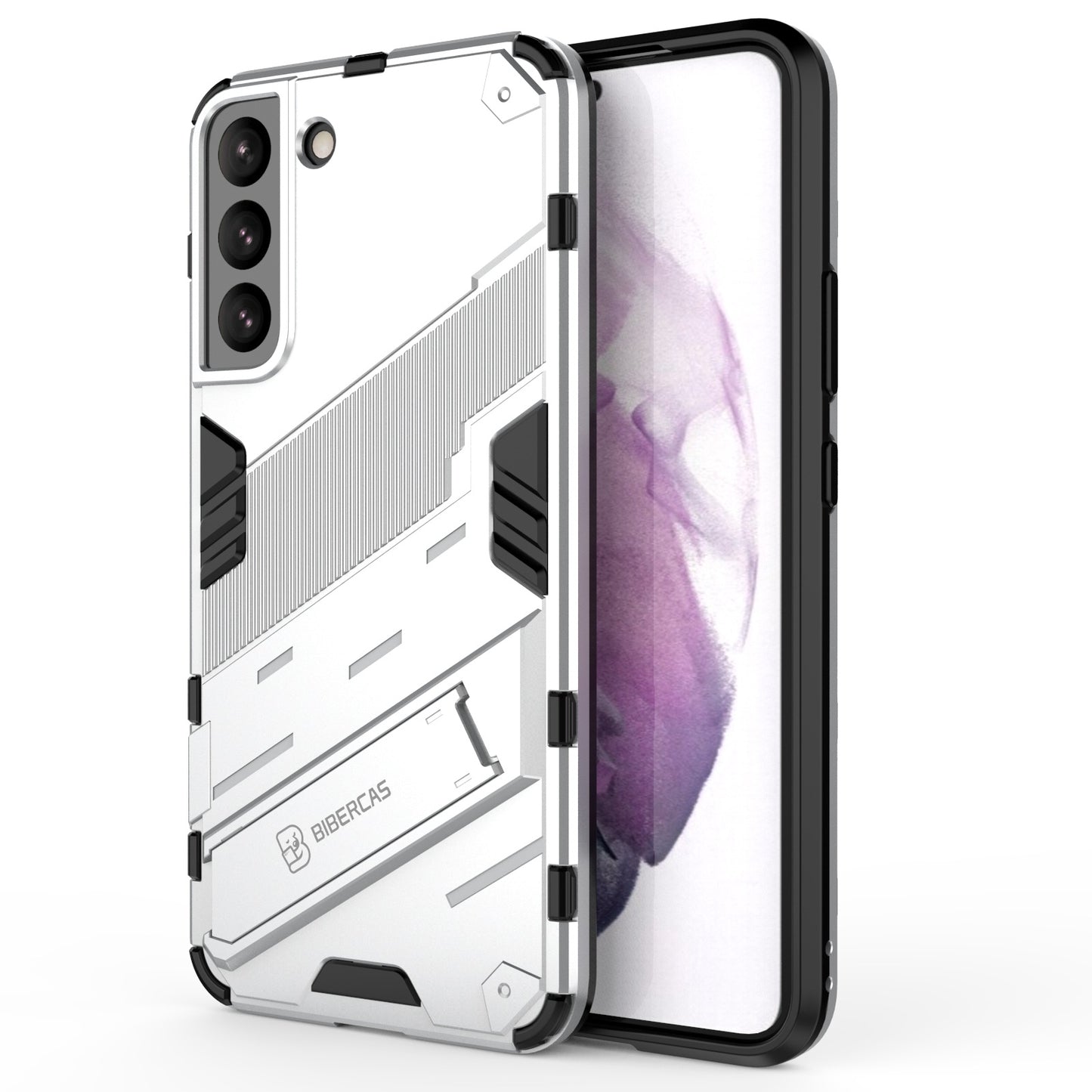 Samsung Galaxy S22+ 5G Shockproof Phone Case - Punk Armor 2-in-1 PC + TPU with Invisible Holder