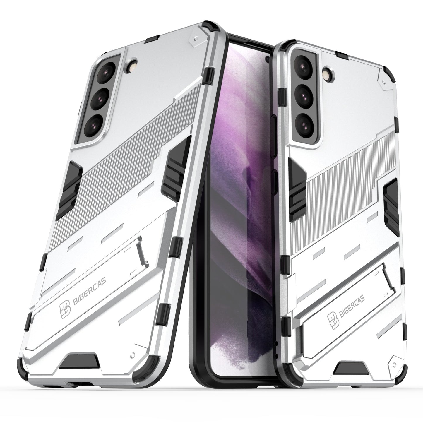 Samsung Galaxy S22+ 5G Shockproof Phone Case - Punk Armor 2-in-1 PC + TPU with Invisible Holder