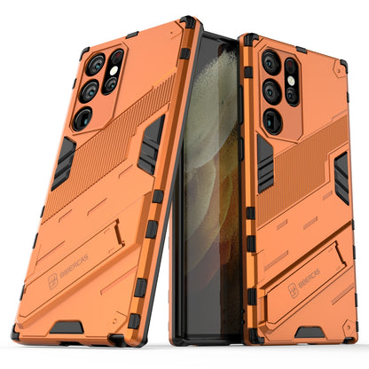 Samsung Galaxy S22 Ultra 5G Shockproof Phone Case - Punk Armor 2-in-1 PC + TPU with Invisible Holder