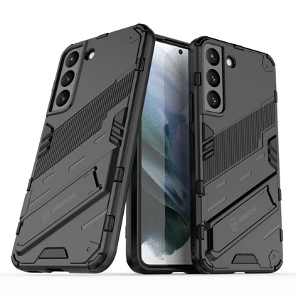 Samsung Galaxy S22 5G Shockproof Phone Case - Punk Armor 2-in-1 PC + TPU with Invisible Holder