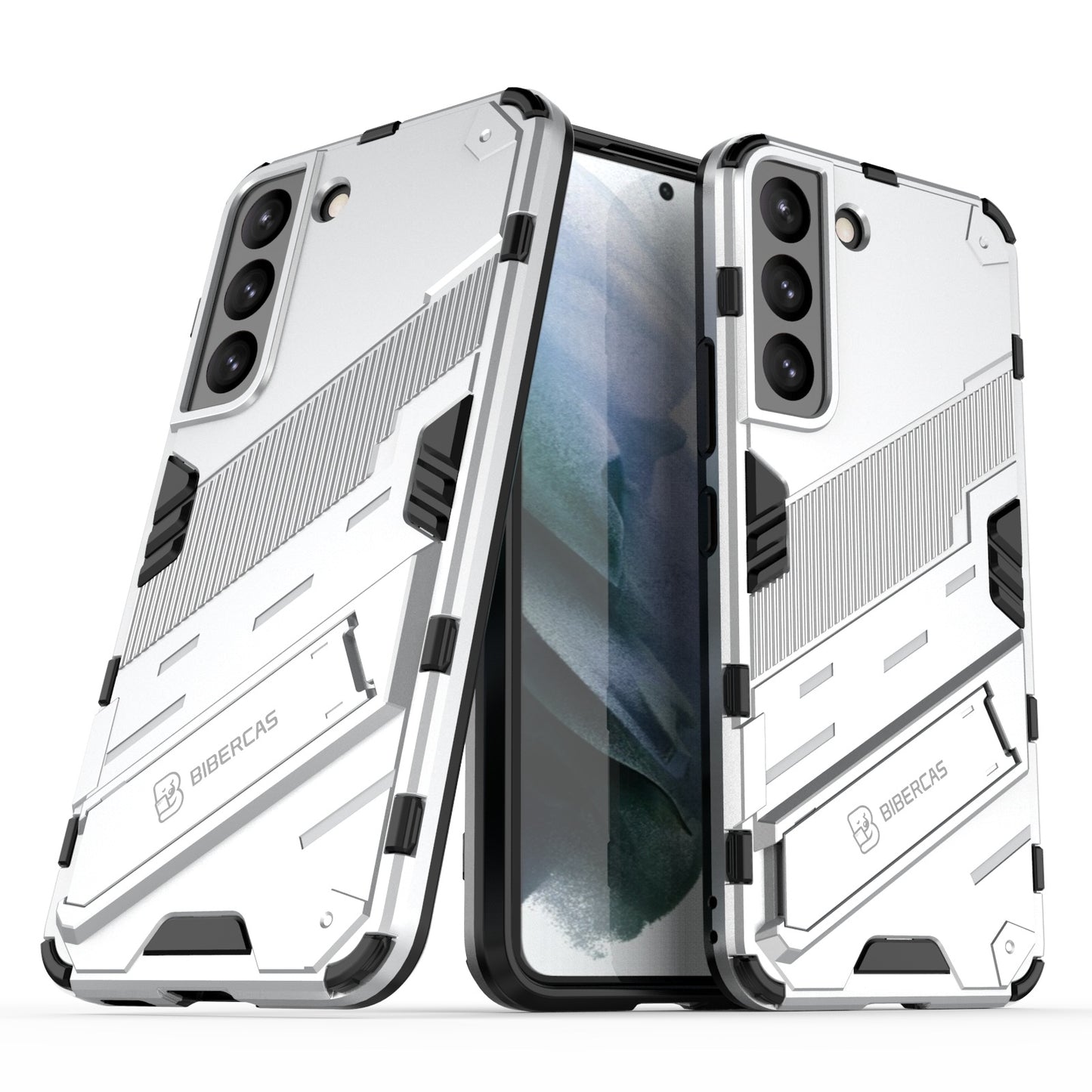 Samsung Galaxy S22 5G Shockproof Phone Case - Punk Armor 2-in-1 PC + TPU with Invisible Holder