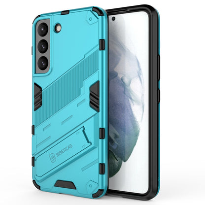 Samsung Galaxy S22 5G Shockproof Phone Case - Punk Armor 2-in-1 PC + TPU with Invisible Holder