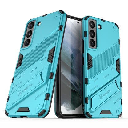 Samsung Galaxy S22 5G Shockproof Phone Case - Punk Armor 2-in-1 PC + TPU with Invisible Holder