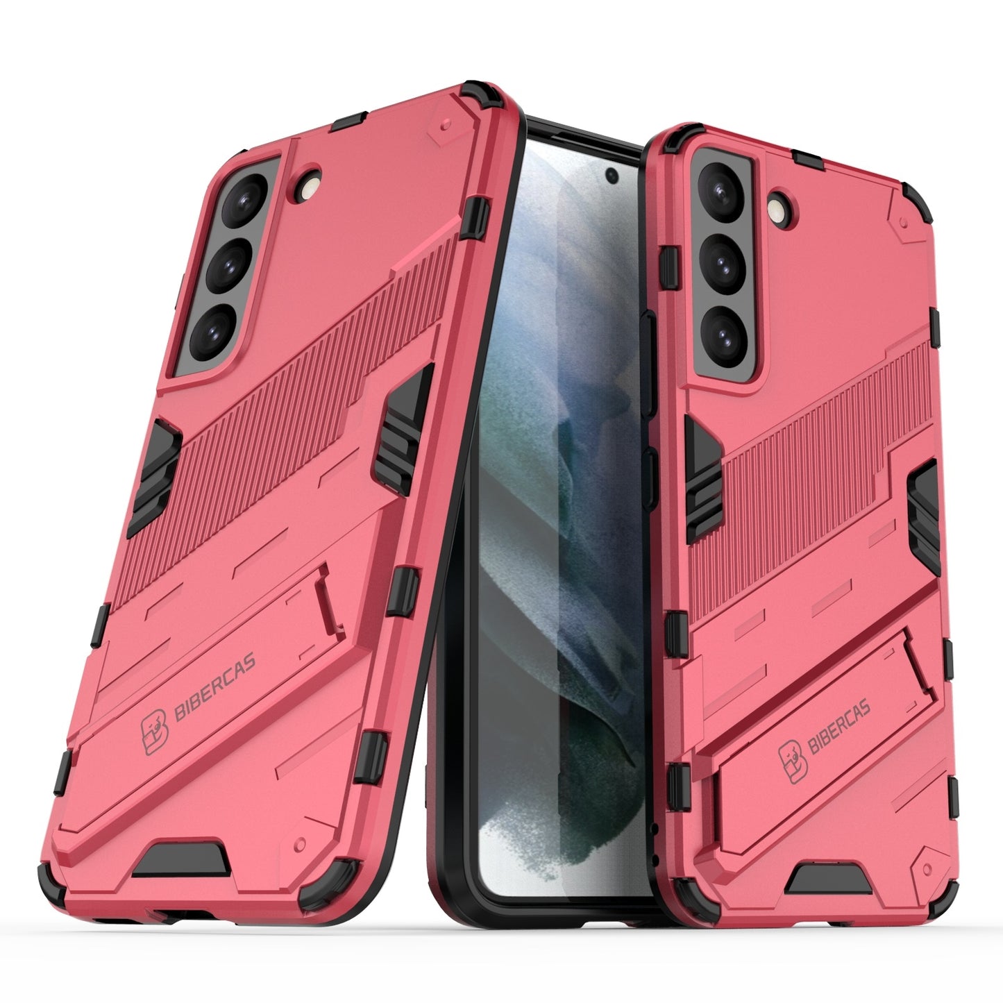 Samsung Galaxy S22 5G Shockproof Phone Case - Punk Armor 2-in-1 PC + TPU with Invisible Holder